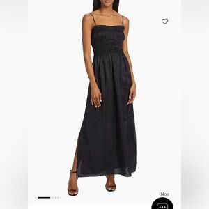 Frame Satin Maxi Dress - Black - NWT